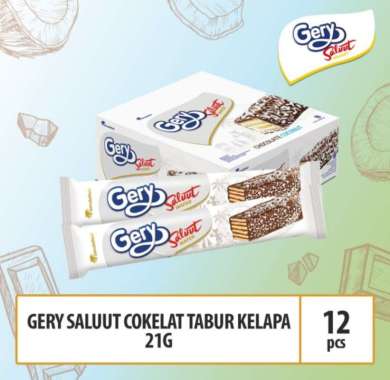 Gery Saluut Wafer 21gr Coklat Tabur Kelapa