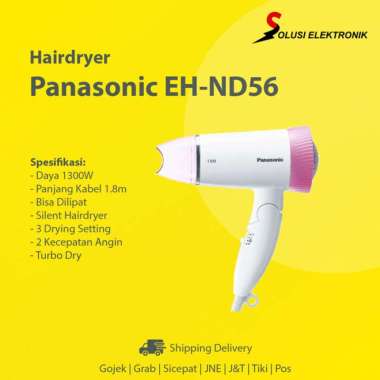 100% Produk Ori Panasonic Eh-Nd56 Silent Hairdryer Alat Pengering Rambut Hair Dryer Multicolor