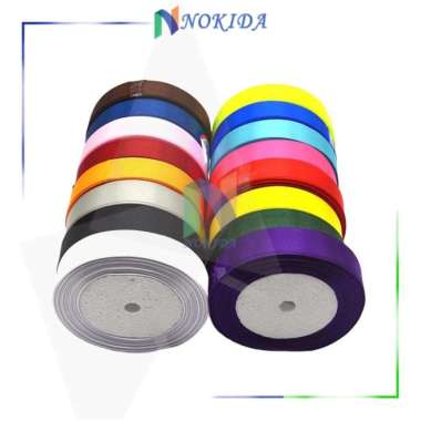 Nokida Pita Satin Sakura / Hiasan Pita / Pita Buoqet 1 Pcs / Craft / Pita Hampers 1 Roll 1 Inch