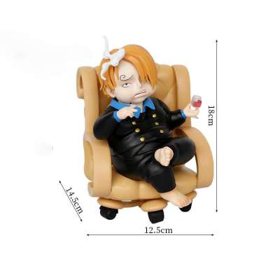 Luffy Sanji Zoro Fat sitting one piece action figure PVC Sanji Fat