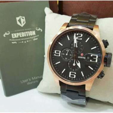 JAM TANGAN PRIA EXPEDITION E 6386 / E6386 ROSEGOLD BLACK ORIGINAL