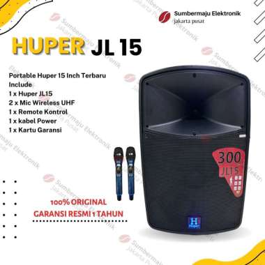 Speaker Portable Huper JL15 Original Mic Wireless Bluetooth JL 15 Inch