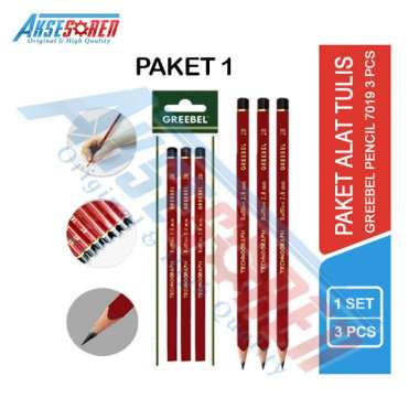 Aksesoren Paket Pencil 3 Pcs Greebel / Polos / Karakter / Alat Tulis Pencil Hemat / Perlengkapan Sek