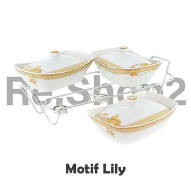 ZS Tempat Wadah Saji Makanan Prasmanan Keramik Set Vicenza Lily