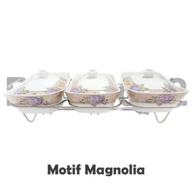 ZS Tempat Wadah Saji Makanan Prasmanan Keramik Set Vicenza Magnolia