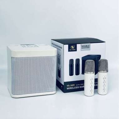 Speaker Bluetooth YS-203 Voice Change Karaoke 2 mic for Mobile Phone Putih