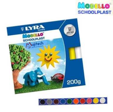 LYRA MODELLING CLAY SCHOOLPLAST PLASTICINE PLASTISIN 1 SET 10 WARNA