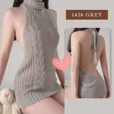 Verish LI-130 sweater dress rajut knit anime cosplay baju tidur wanita turtle neck ABU