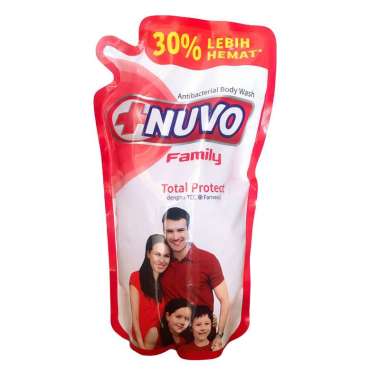 NUVO Family Body Wash Sabun Cair Refill 825ml Total Protect Promo