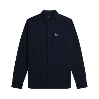 Fred Perry Chest Pocket Logo Oxford Long Sleeves Navy Blue XL