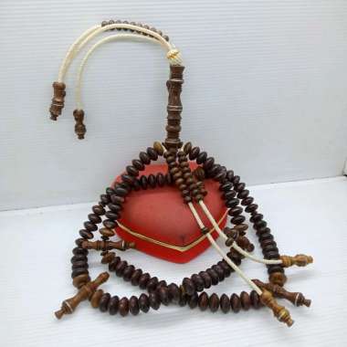 tasbih tijani kayu galih asem full benang rajut h362
