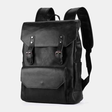 VERISH MK Tas Ransel Kulit Asli Bahan Premium Quality Full Up mk04 hitam
