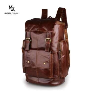 VERISH Tas Ransel Kulit Vintage Crezy Horse Original mk037 Coklat Tua