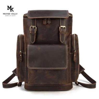 VERISH Tas Ransel Kulit Vintage Crezy Horse Original mk037 Dark CH