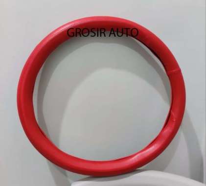 Cover Stir Kulit / Sarung Stir / Penutup Sarung Stir Mobil Rush Simple Merah