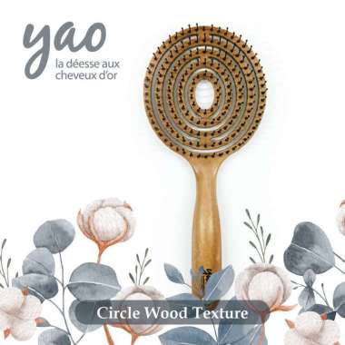 Yao Circle Wood Texture Hair Comb - Sisir Rambut Kayu Buatan Korea