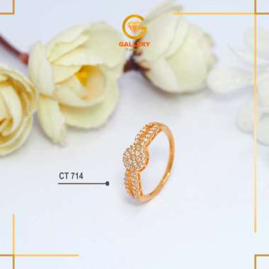 Cincin Emas 8K Gold (375) 6K (300) CT 714 Model Ribbon kadar 8K atau 375
