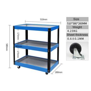 Troli Bengkel Rak 3 Susun Perkakas Trolly Trolley Rak Perkakas 3 Susun S