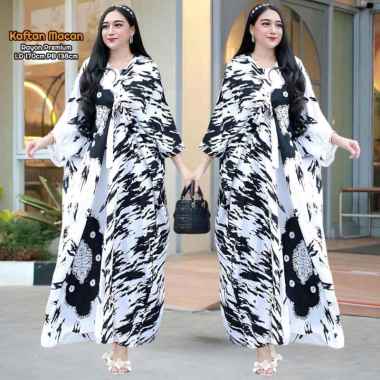 Macan Kaftan Wanita Rayon Premium Gamis Jumbo Baju Batik Lengan Karet Dress Women Caftan Bigsize LD