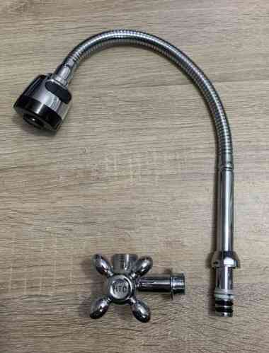 Kran Angsa Flexible HTC ON/OFF Silver