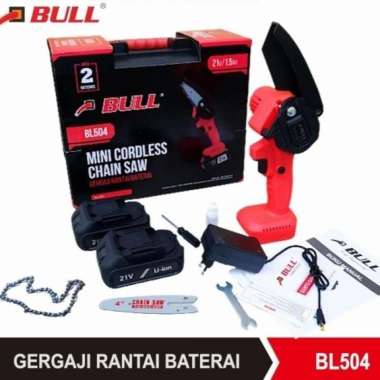 Gergaji Rantai Baterai Mini Cordless Chainsaw BULL BL504 bl 504