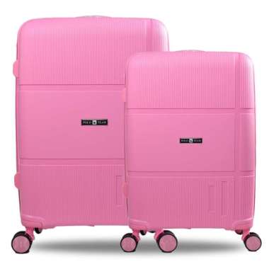 Koper Hardcase Kabin PP Polo Team SET size 20 dan 24 Inch - 9908 BabyPink