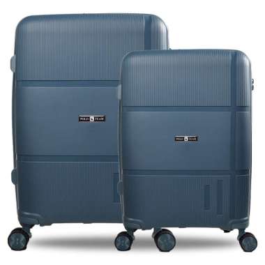 Koper Hardcase Kabin PP Polo Team SET size 20 dan 24 Inch - 9908 DenimBlue