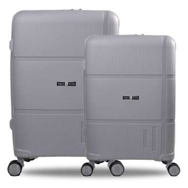 Koper Hardcase Kabin PP Polo Team SET size 20 dan 24 Inch - 9908 GreyStone