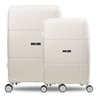Koper Hardcase Kabin PP Polo Team SET size 20 dan 24 Inch - 9908 MilkyWhite