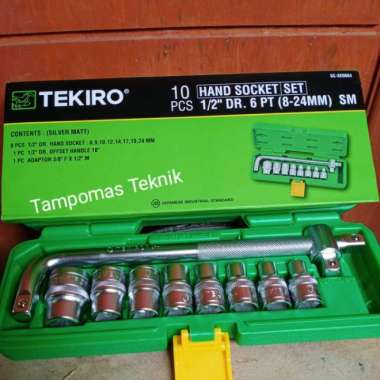 Kunci Sok Tekiro 8-24Mm Sok Set Tekiro 10Pcs Box Plastik