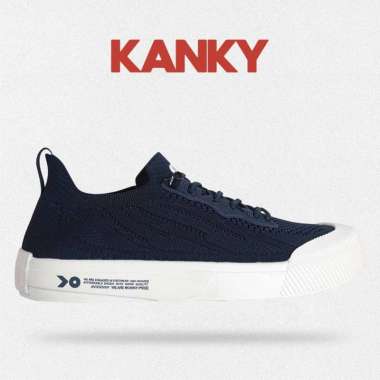 Kanky KISHI KYOTO - Sepatu Sneakers Casual Sport Sekolah Pria/Wanita Dewasa Kanky Original 38 Navy
