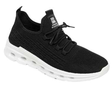 Dr. Kevin Sepatu Sport Pria Men Sneakers Sekolah Flyknit Tali 889-067 Hitam 42