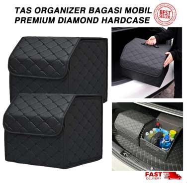 Kotak Tas Bagasi Mobil Premium Diamond Car Storage Organizer Tas Lipat