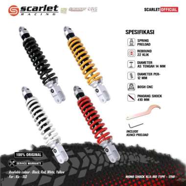 SHOCK BREAKER MONO BELAKANG ADJUSTER NON TABUNG 1759 KLX SCARLET RACING MERAH