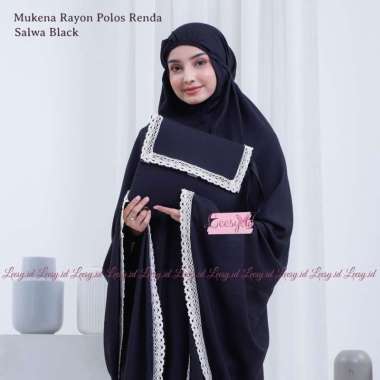 Jumuna - Mukena Dewasa Rayon Renda Salwa BLACK