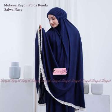 Jumuna - Mukena Dewasa Rayon Renda Salwa NAVY