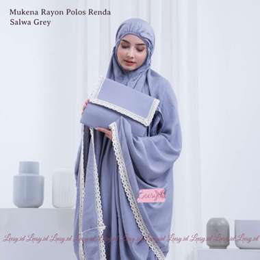 Jumuna - Mukena Dewasa Rayon Renda Salwa GREY