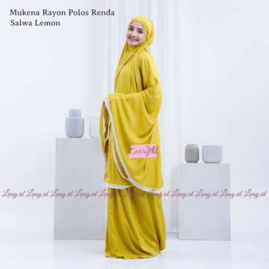 Jumuna - Mukena Dewasa Rayon Renda Salwa LEMON