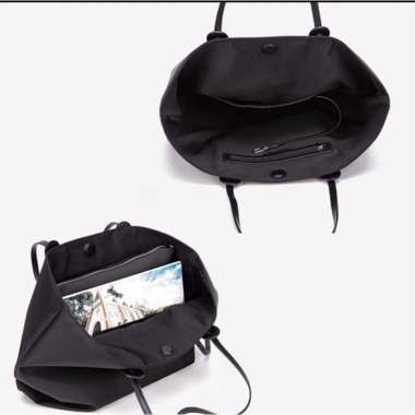 Tote Bag Tas wanita besar Mary Kate Series black magnet & zipper Beauty Gum/tote bag kulit laptop/to