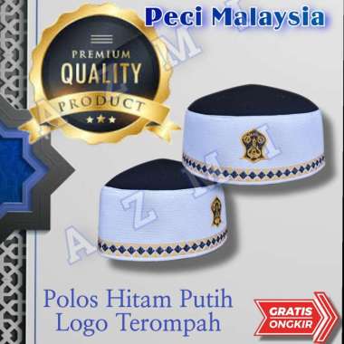 Promo Peci malaysia polos malaisia putih hitam logo terompah kopiah malaysia logo terompah 8 Putih