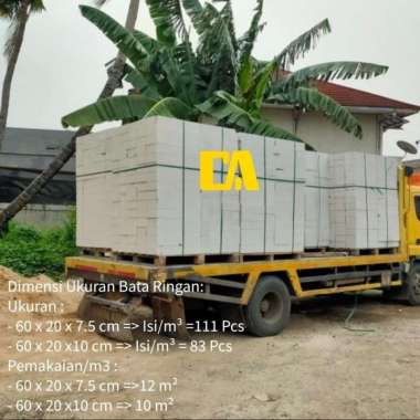 BATA RINGAN / HEBEL 7,5CM / 10CM 12.6m3 DEPOK BOGOR BEKASI 7,5