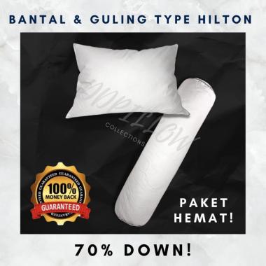 Paket 1 Bantal Bulu Angsa Asli+ 1 Guling Bulu Angsa Asli Bantal