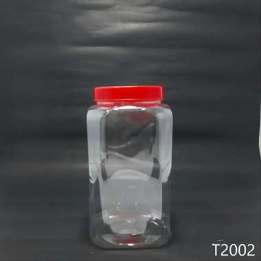 grosir toples plastik 2000 ml toples plastik 2000 ml panjang Bening Merah