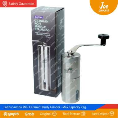 Latina Sumba Mini Ceramic Handy Grinder - Manual Hand Coffee Grinder + Tote Bag + Brush