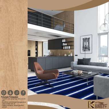 [Karpet Direct] Zag (Biru) 200x280 cm - Line