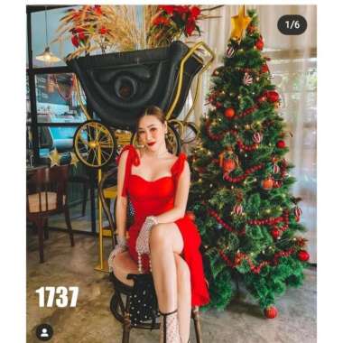 1737 Midi Dress/Dress Pesta/Dress Sexy/Dress Korea/Vaganza Hitam