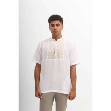 MANZONE Kemeja Koko Lengan Pendek LUZMAAN - WHITE M