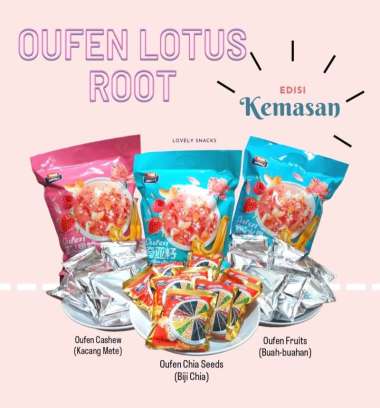 Oufen Lotus Root Powder Eceran | Bubuk Akar Teratai Eceran | Oufen Kemasan HALAL Rasa Chia Seed
