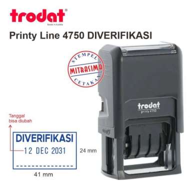Stempel Trodat 4750 DIVERIFIKASI dengan tanggal ditengah