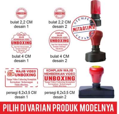 Stempel Wajib Unboxing Warna Otomatis D4cm desain 1